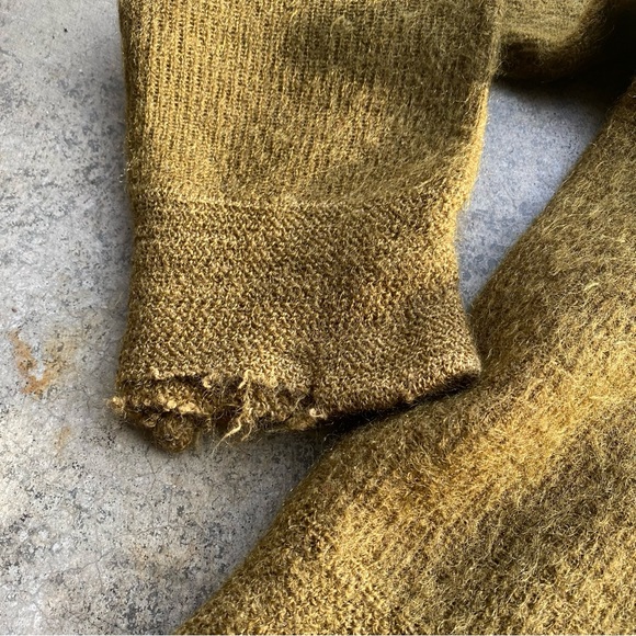 Vintage 1950s Korean War US Military 100% Wool 5 Button Sweater Army Drab - Picture 4 of 9